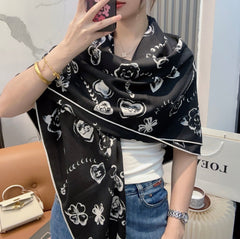 CHANEL 25S SCARF 140 CM IN CASHMERE SILK 943924