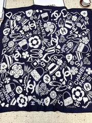 CHANEL 25S SCARF 140 IN SILK AND CASHMERE 881853