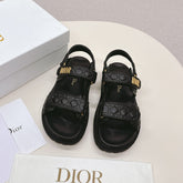 DIOR BACK-STRAP SANDALS 25S IN BLACK CALFSKIN