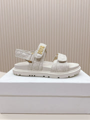 DIOR BACK-STRAP SANDALS 25S IN CREAM WHITE CALFSKIN