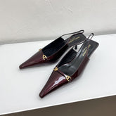 CARINE SLINGBACK PUMPS 45 IN PATENT MAROON LEATHER