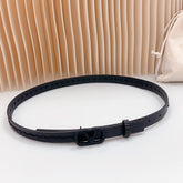 Vlogo Black Leather Buckle 20mm Black Belt