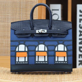BIRKIN FAUBOURG TOUCH 20 IN NAVY MIX CLASSIC BLUE CALFSKIN WITH SILVER HARDWARE
