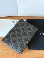 CELINE 25S PASSPORT HOLDER WITH LOGO PRINT 13 IN CALFSKIN
