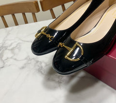 GUCCI 26S HORSEBIT BALLET FLATS IN BLACK CALFSKIN