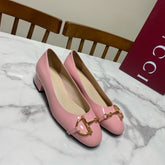 GUCCI 26S HORSEBIT BALLET FLATS IN PINK CALFSKIN