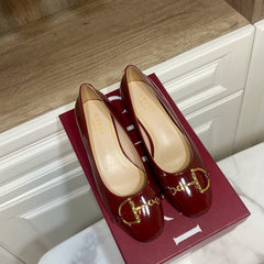 GUCCI 26S HORSEBIT BALLET FLATS IN DARK RED CALFSKIN
