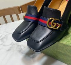 GUCCI 26S GG LOAFERS 75 MM IN BLACK CALFSKIN STYLE 2
