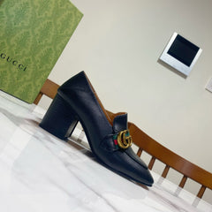 GUCCI 26S GG LOAFERS 75 MM IN BLACK CALFSKIN STYLE 1