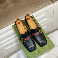 GUCCI 26S GG LOAFERS 75 MM IN BLACK CALFSKIN STYLE 1