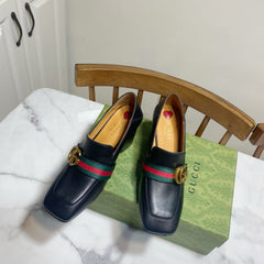 GUCCI 26S GG LOAFERS 75 MM IN BLACK CALFSKIN STYLE 1