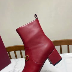 GUCCI 26S HORSEBIT BOOTS 40 MM IN RED CALFSKIN