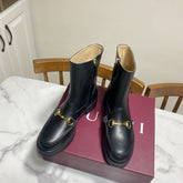 GUCCI 26S HORSEBIT BOOTS 40 MM IN BLACK CALFSKIN