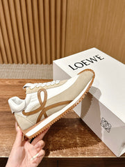 FLOW RUNNER SNEAKER IN BROWN SUEDE AND SHEEPSKIN