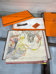 HERMES 25S SCARF 136 IN SILK CASHMERE 989708