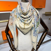 HERMES 25S SCARF 136 IN SILK CASHMERE 989710