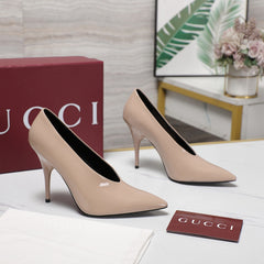 GG CLASSIC HIGH HEEL 105 IN BEIGE LAMBSKIN