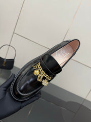 ROGER VIVIER 25S RANGERS CHAIN LOAFER IN BLACK CALFSKIN