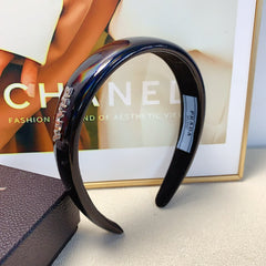 THICK HEADBAND IN BLACK GLOSSY CALFSKIN 278255