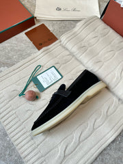 LP LOAFERS 25S IN BLACK SUEDE MIX LAMBSKIN