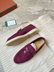 LP LOAFERS 25S IN BURGUNDY SUEDE MIX LAMBSKIN