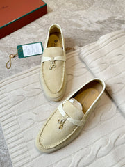 LP LOAFERS 25S IN SOFT BEIGE SUEDE MIX LAMBSKIN