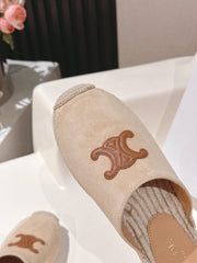 CELINE 25S LES ESPADRILLES MULE IN BEIGE SUEDE