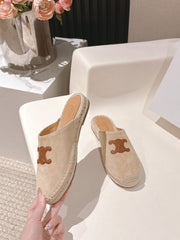 CELINE 25S LES ESPADRILLES MULE IN BEIGE SUEDE