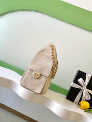 CHANEL 25S HOBO BAG 30 IN LIGHT BEIGE CAVIAR LEATHER WITH GOLD HARDWARE