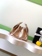 CHANEL 25S HOBO BAG 22 IN ROSE METALLIC CAVIAR