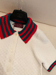 GUCCI SHORT-SLEEVE KNIT POLO SHIRT STYLE 113