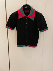 GUCCI SHORT-SLEEVE KNIT POLO SHIRT STYLE 112