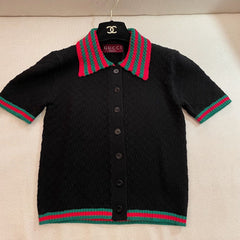GUCCI SHORT-SLEEVE KNIT POLO SHIRT STYLE 112