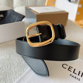 CELINE 25S SMALL 30MM WESTERN BELT IN BLACK CALFSKIN 566637
