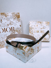 DIOR 25S BELT 20 MM IN GREY BROWN CALFSKIN 572894
