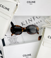 Celine Triomphe Oval Sunglasses Brown