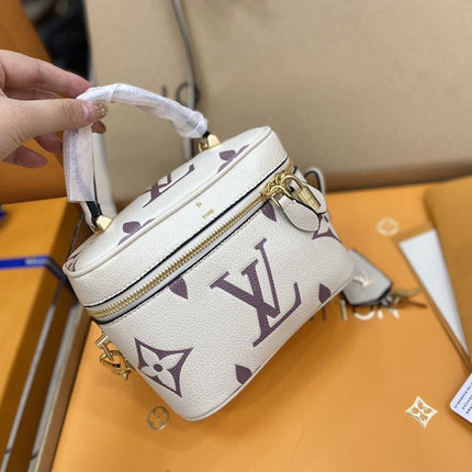 VANITY PM 19CM WHITE PURPLE MONOGRAM CANVAS LEATHER