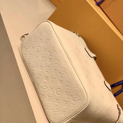 NEVERFULL MM 32 CREAM EMBOSSED COWHIDE LEATHER