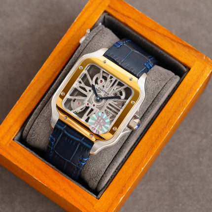 SANTOS 2 TONE GOLD STEEL SKELETON