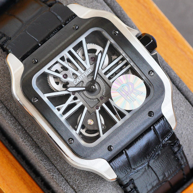 SANTOS BLACK BEZEL SKELETON