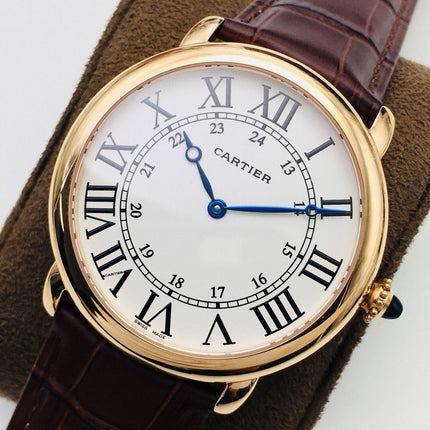 RONDE CARTIE 40MM YELLOW GOLD WHITE DIAL