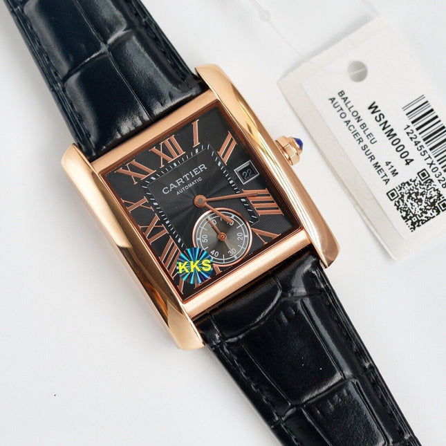 TANK MC SECOND TIME ROSE GOLD CASE LEATHER