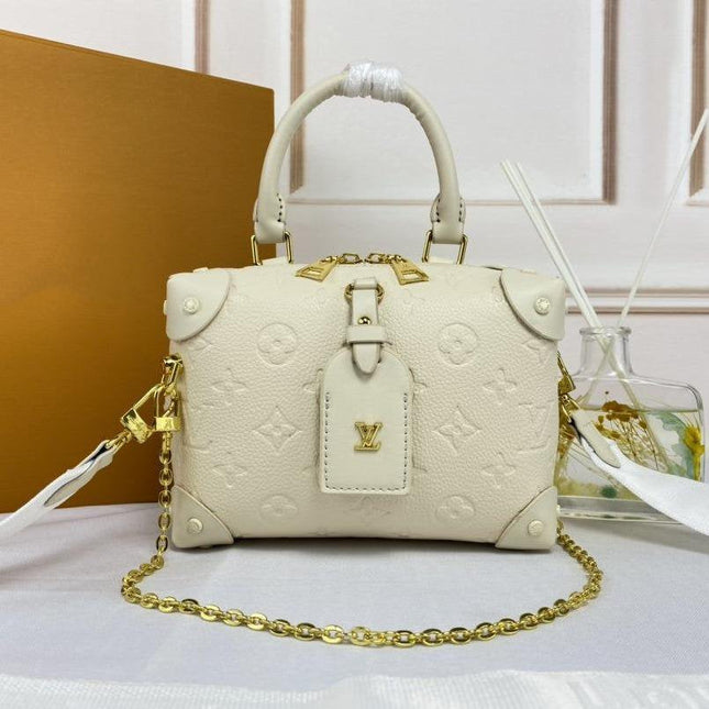 LV PETITE MALLE SOUPLE WHITE MONOGRAM EMPREINTE