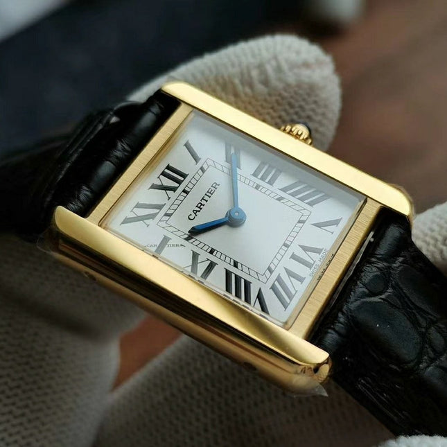 TANK LOUIS QUARTZ GOLD CASE