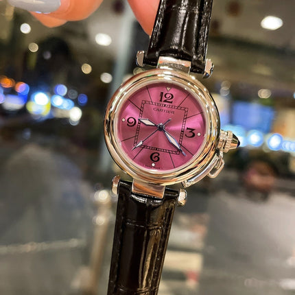 PASHA DE CARTIER 35MM QUARTZ DARK PINK DIAL