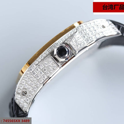 SANTOS 100XL 42MM DIAMOND GOLD BEZEL