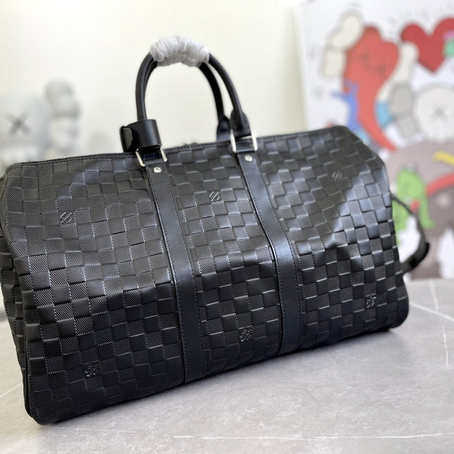 KEEPALL 45 BANDOULIERE BLACK EMPREINTE INFINI