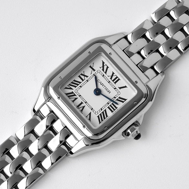 PANTHERE DE CARTIE 22MM QUARTZ STEEL WHITE DIAL