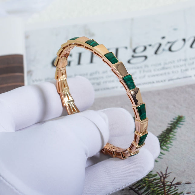 SERPENTI BRACELET PINK GOLD MALACHITE