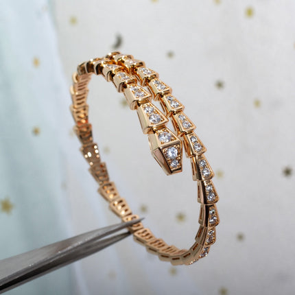 SERPENTI BRACELET 3.8MM PINK GOLD DIAMOND